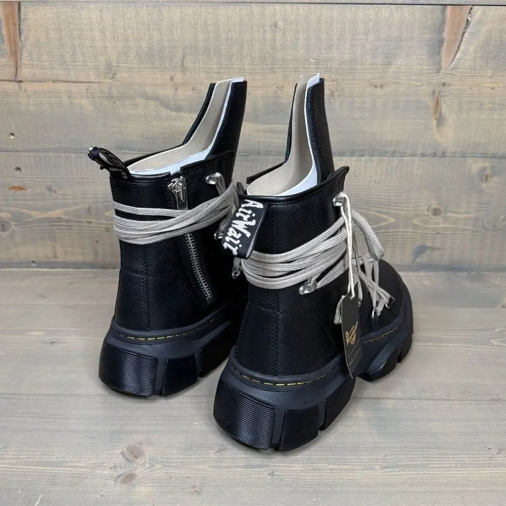 NIB Dr. Martens x Rick Owens 1460 DMXL Megalace RO Black Leather Boots US 10.5 - Picture 6 of 12